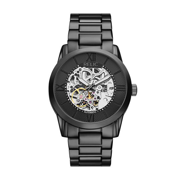 Relic by Fossil Men's Gunmetal Tone Skeleton Dial Automatic Watch