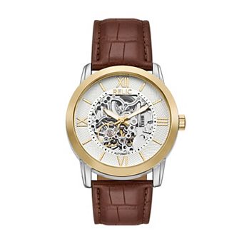 Relic by Fossil Men's Skeleton Dial Brown Leather Strap Automatic Watch - ZRT0008