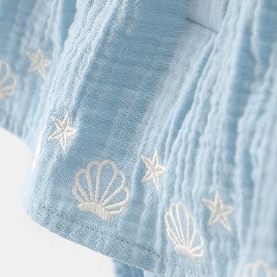 Baby Girl Carter's Shell Embroidered Gauze Bodysuit Dress
