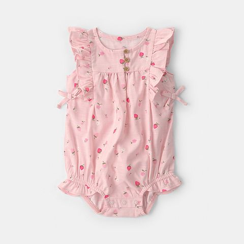 Girl Baby Girl Carter's Strawberry Ruffle Sleeveless Romper