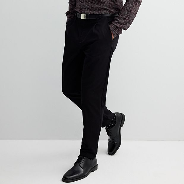 men's dress pants black tapered TAPERED-FIT Stretch Dress Pants for Tall Men in Black 38 / 40 / Black main image 1
