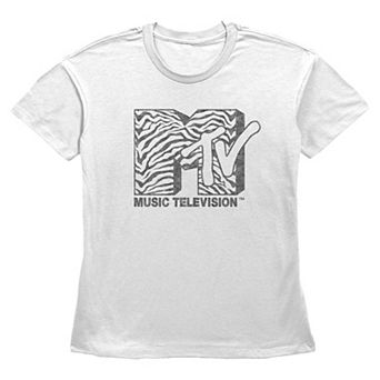 Women's MTV Zebra Print Fill Graphic Tee