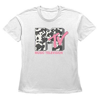 Women's MTV Cow Print Fill Graphic Tee