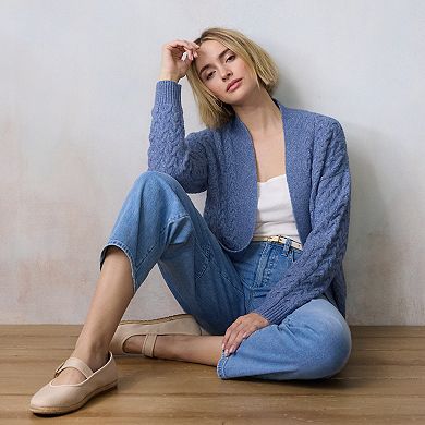 Juniors' LC Lauren Conrad Cable Open Cardigan Sweater