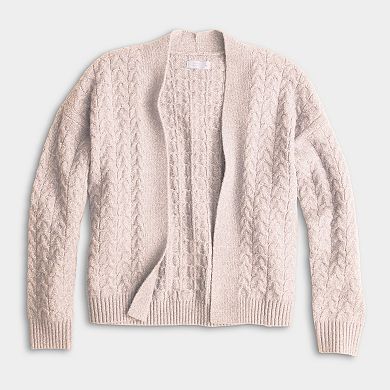 Juniors' LC Lauren Conrad Cable Open Cardigan Sweater