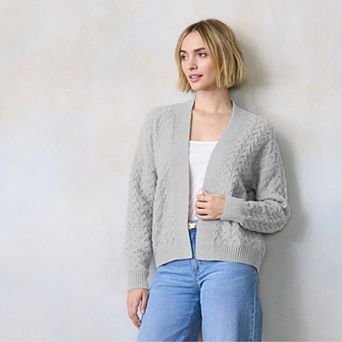 Juniors' LC Lauren Conrad Cable Open Cardigan Sweater