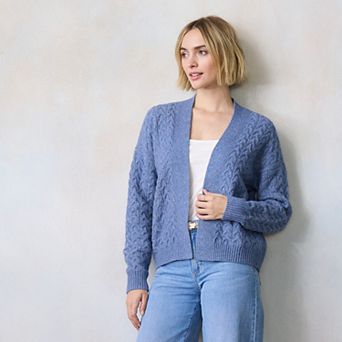 Juniors' LC Lauren Conrad Cable Open Cardigan Sweater