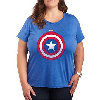 Plus Size Marvel Captain America Shield Graphic Tee