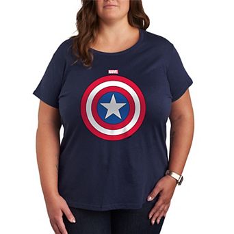 Plus Size Marvel Captain America Shield Graphic Tee