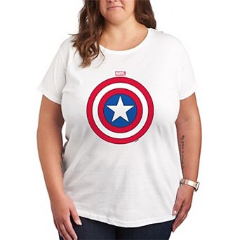 Plus Size Marvel Captain America Shield Graphic Tee