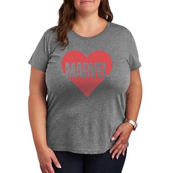 Plus Size Marvel Heart Logo Graphic Tee