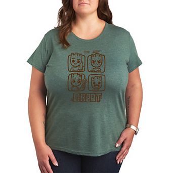 Plus Size Marvel Guardians Of The Galaxy Groot Graphic Tee