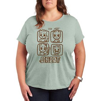 Plus Size Marvel Guardians Of The Galaxy Groot Graphic Tee