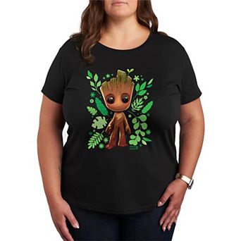Plus Size Marvel Guardians Of The Galaxy Baby Groot Graphic Tee
