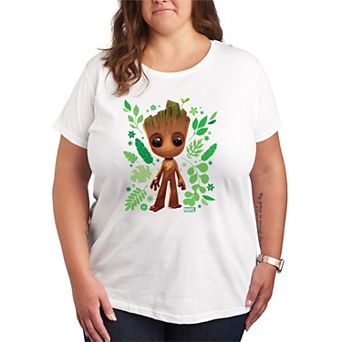 Plus Size Marvel Guardians Of The Galaxy Baby Groot Graphic Tee