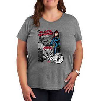 Plus Size Marvel The Black Widow Comic Panels Graphic Tee