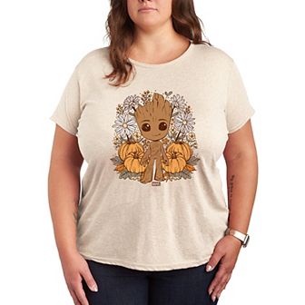 Plus Size Marvel Guardians Of The Galaxy Groot Fall Season Graphic Tee