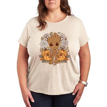 Plus Size Marvel Guardians Of The Galaxy Groot Fall Season Graphic Tee