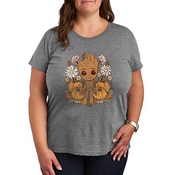 Plus Size Marvel Guardians Of The Galaxy Groot Fall Season Graphic Tee