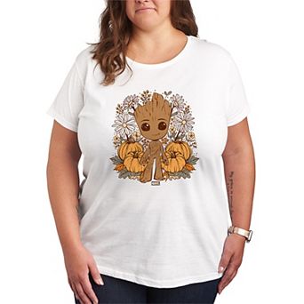 Plus Size Marvel Guardians Of The Galaxy Groot Fall Season Graphic Tee