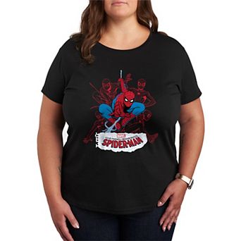 Plus Size Your Friendly Neighborhood Spider-Man Line Art Graphic Tee
