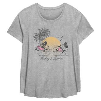 Disney's Mickey Mouse & Minnie Mouse Beach Run Fun Plus Size Flowy Graphic Tee