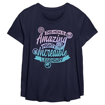 Plus Size Marvel Avengers Icons This Mom Is Amazing Flowy Graphic Tee