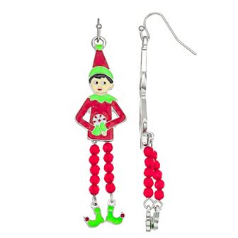 Silver Tone Dangle Elf Earrings