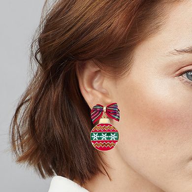 Gold Tone Christmas Ornament Earrings