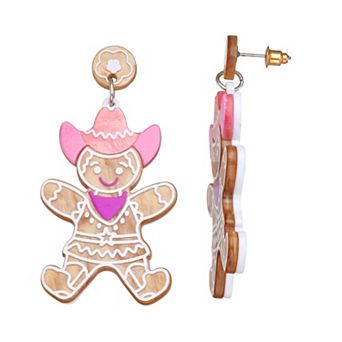 Cowboy Gingerbread Man Earrings