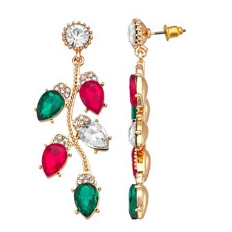 Gold Tone Christmas Lights Earrings