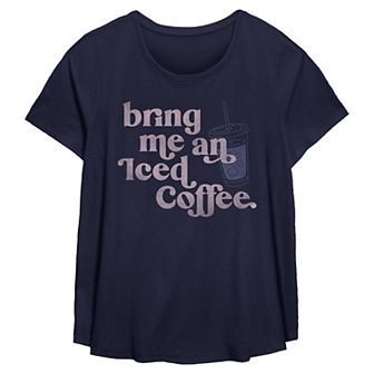 Plus Size Bring Me An Iced Coffee Flowy Graphic Tee