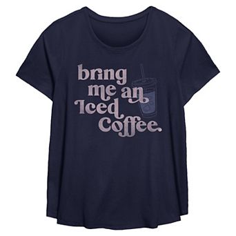 Plus Size Bring Me An Iced Coffee Flowy Graphic Tee