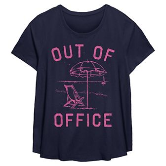 Plus Size Of Office Beach Scene Flowy Graphic Tee