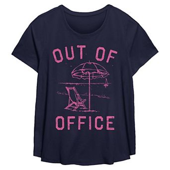 Plus Size Of Office Beach Scene Flowy Graphic Tee