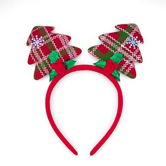 Plaid Christmas Tree Headband