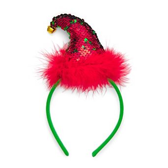 Elf Hat Headband With Faux Fur Trim