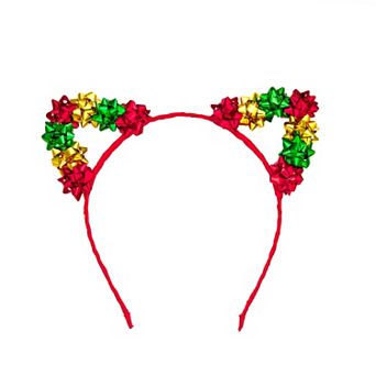 Christmas Gift Bow Cat Ears Headband