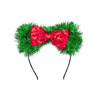 Tinsel Bow Cat Ears Headband