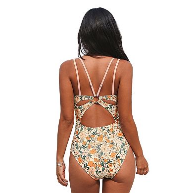 Women's Cupshe Tummy Control Back Cutout One Piece Swimsuit