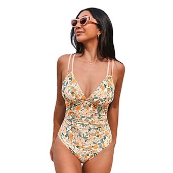Women's Cupshe Tummy Control Back Cutout One Piece Swimsuit