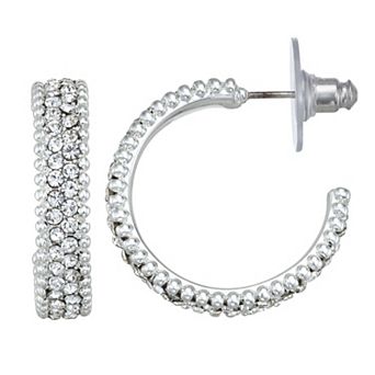 Napier Gold Tone Social Life C Hoop Earrings