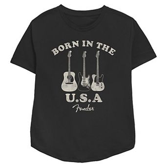 Women's Fender Born In The USA Guitar Lineup Relaxed Fit Graphic Tee
