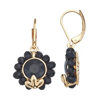 Napier Silver Tone Floral Drop Earrings