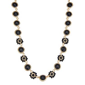 Napier Silver Tone Floral Collar Necklace