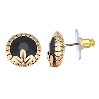 Napier Silver Tone Floral Color Stud Earrings