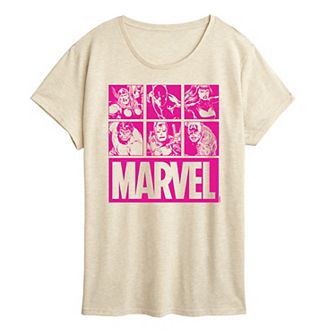 Women's Marvel Group Squares Graphic Tee