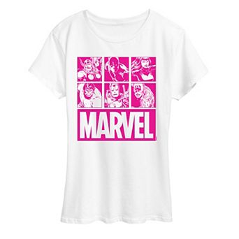 Women's Marvel Group Squares Graphic Tee