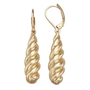 Napier Gold Tone Twisted Long Drop Earrings