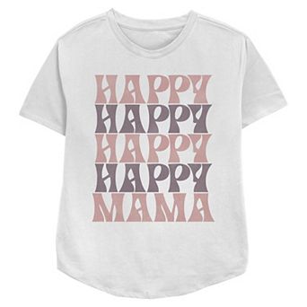 Women's Happy Mama Word Stack Relaxed Fit Graphic Tee